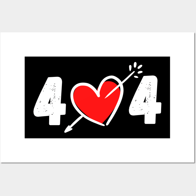 Funny single valentine's day HTTP status code 404 for web developers Wall Art by jingereuuu